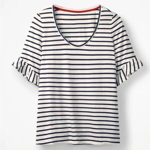 NEW BODEN Supersoft Frilled Cuff Tee Size XL
